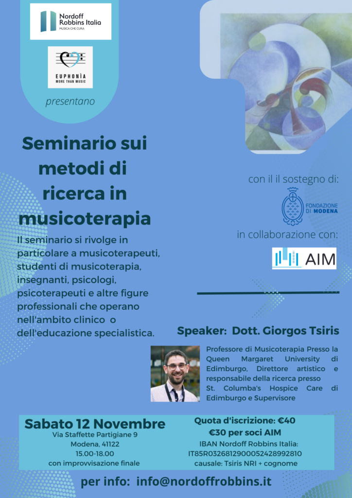 Seminario Sui Metodi Di Ricerca In Musicoterapia AIM Musicoterapia